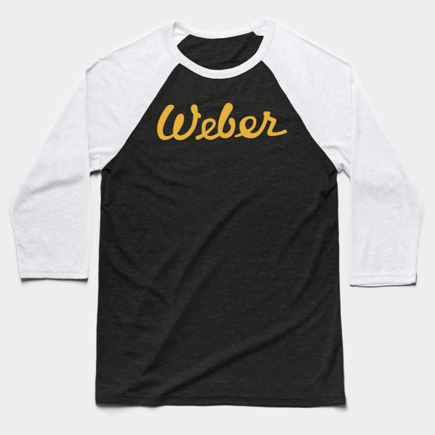 Weber 70th Anniversary Hot Rod Yellow Baseball T-Shirt by Grill Giants